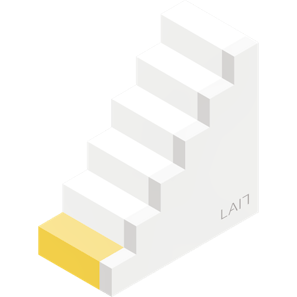 Den digitale trappe har 6 trin. Det nederste gule trin svarer til et digitalt visitkort
