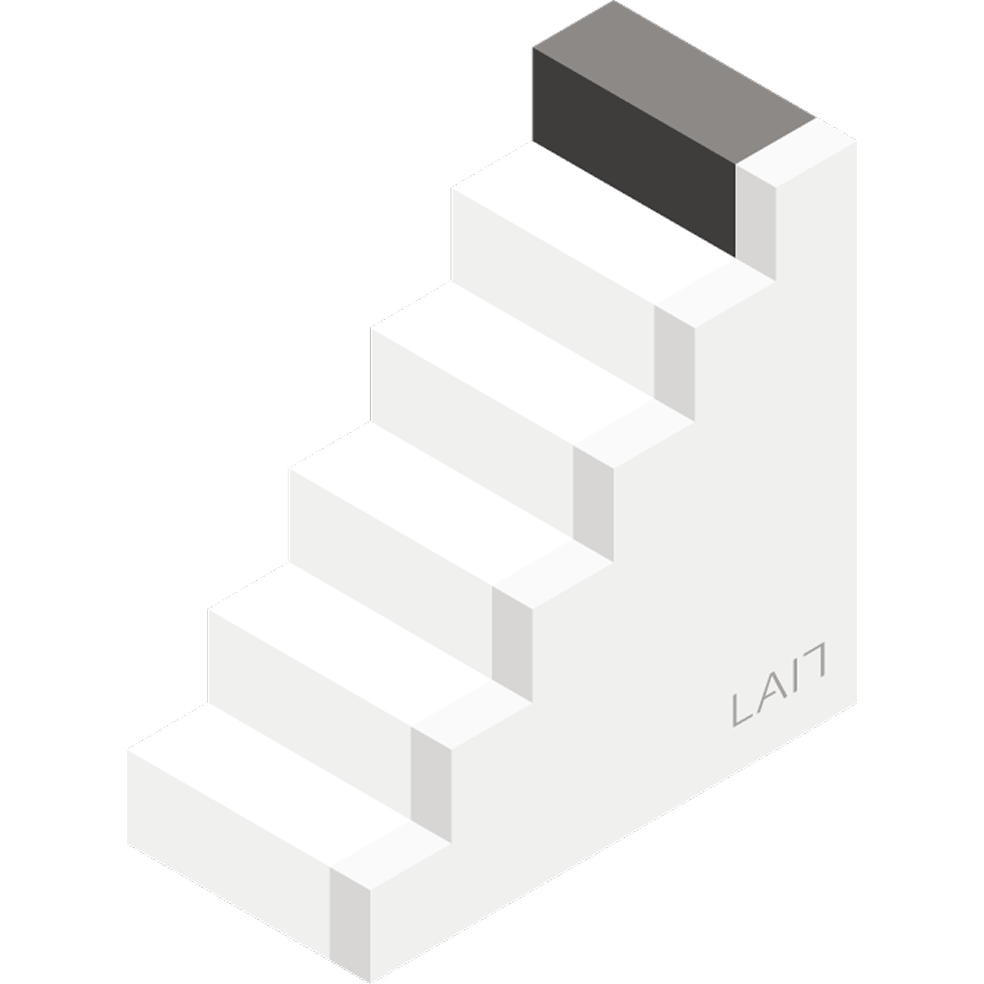 Den digitale trappe har seks trin. Det sjette grå trin svarer til en digital gamechanger for virksomheden