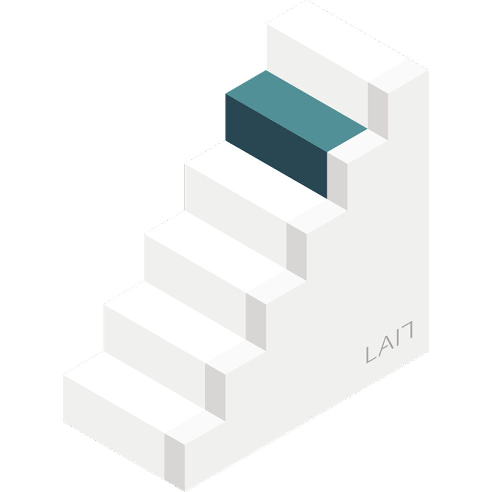 Den digitale trappe har seks trin. Det femte blå grønne svarer til e-commerce løsning