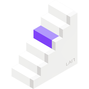 Den digitale trappe har seks trin. Det fjerde lilla trin svarer til at have digital selvbetjening
